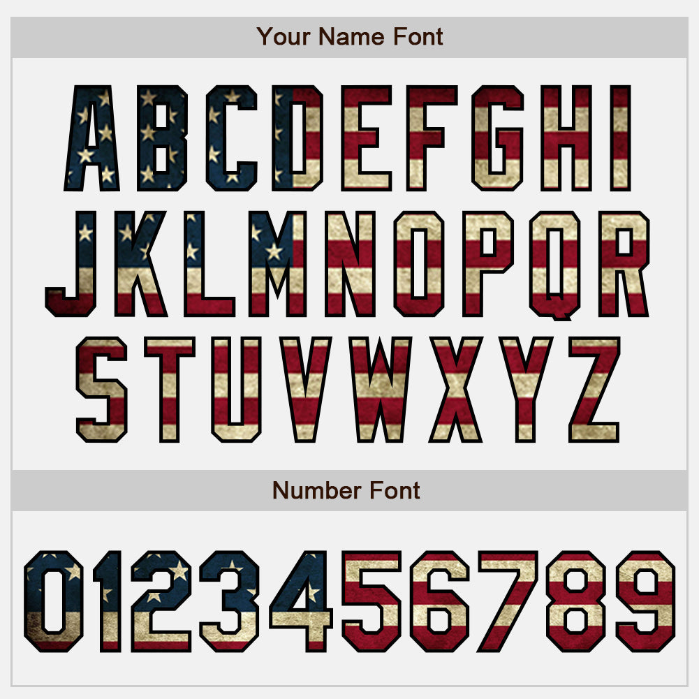 Custom White Vintage USA Flag Black-Olive Authentic Two Tone Baseball Jersey - Sky-Custom