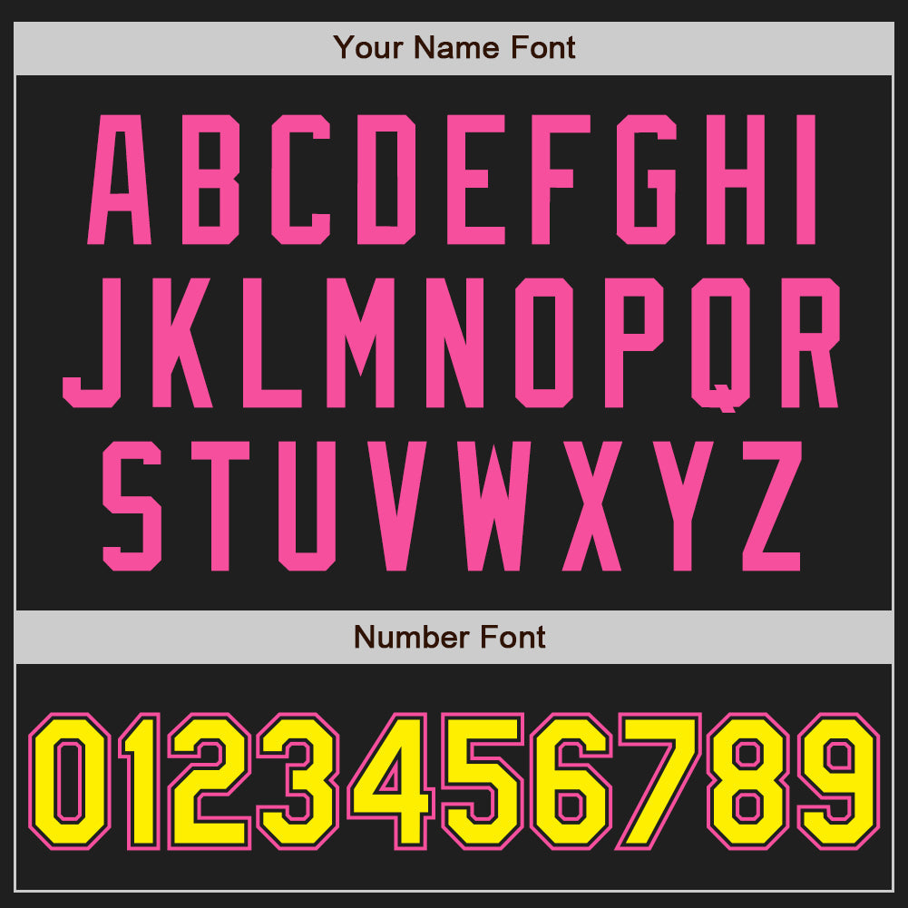 Custom Black Light Yellow-Pink Authentic Two Tone Baseball Jersey - Sky-Custom