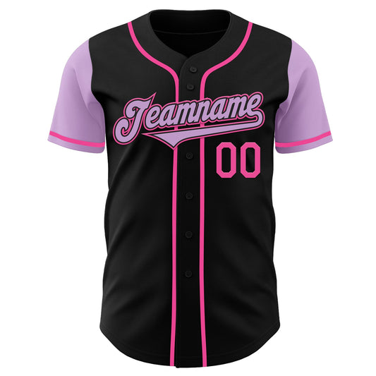 Custom Black Light Purple-Pink Authentic Two Tone Baseball Jersey - Sky-Custom