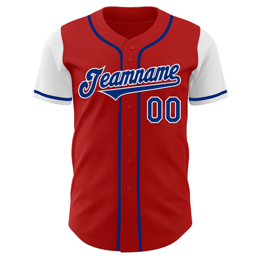 Custom Red Royal-White Authentic Two Tone Baseball Jersey - Sky-Custom