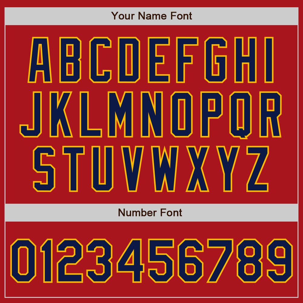 Custom Red Navy-Gold Authentic Two Tone Baseball Jersey - Sky-Custom