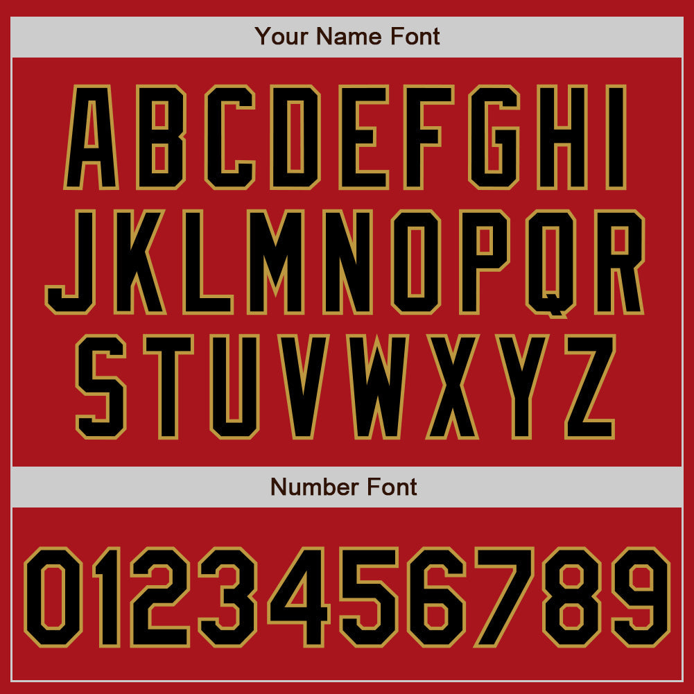 Custom Red Black-Old Gold Authentic Two Tone Baseball Jersey - Sky-Custom