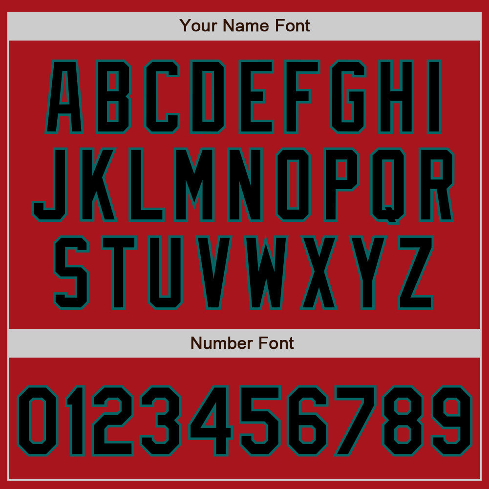 Custom Red Black-Teal Authentic Two Tone Baseball Jersey - Sky-Custom