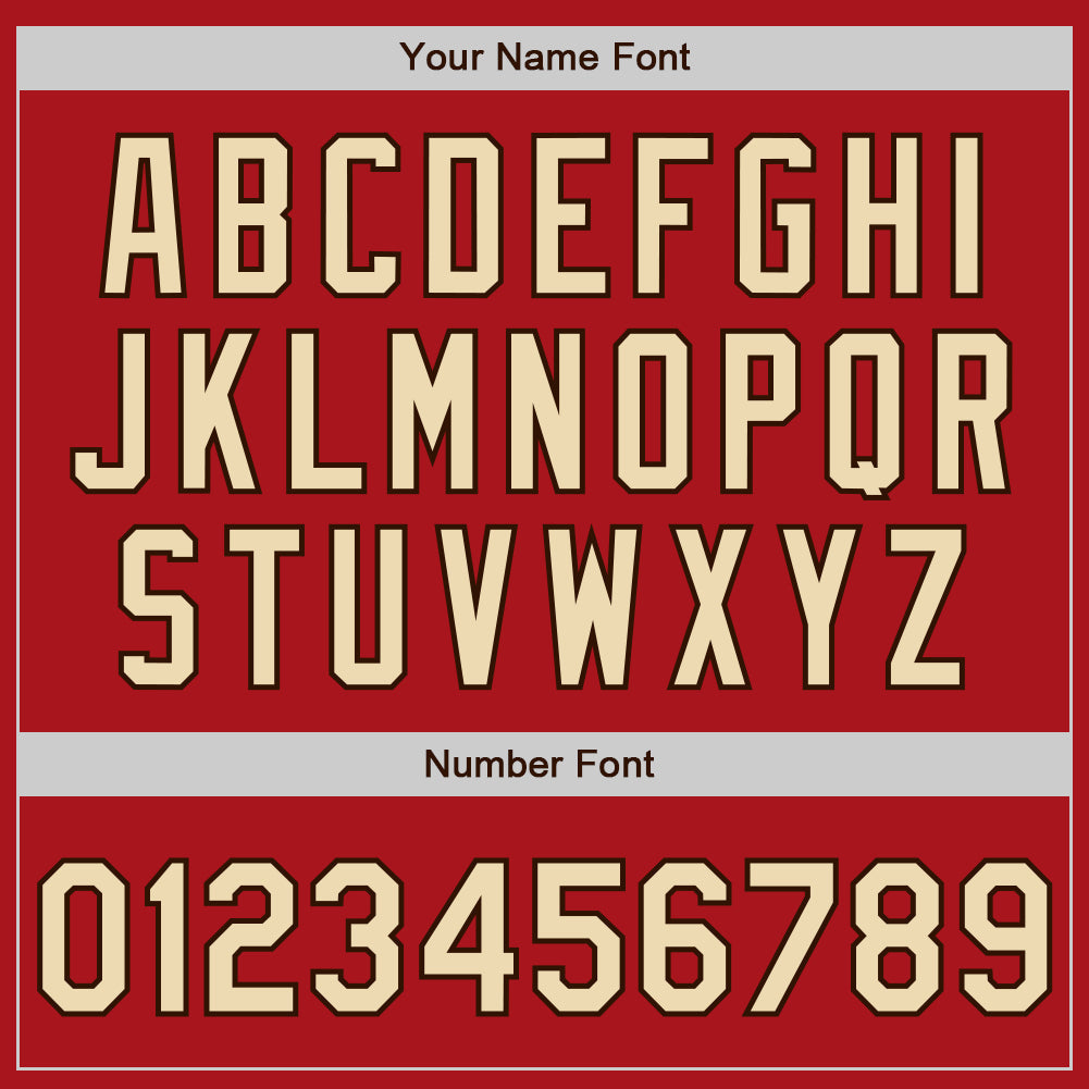 Custom Red Cream-Brown Authentic Two Tone Baseball Jersey - Sky-Custom