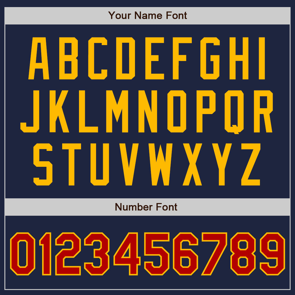 Custom Navy Red-Gold Authentic Two Tone Baseball Jersey - Sky-Custom