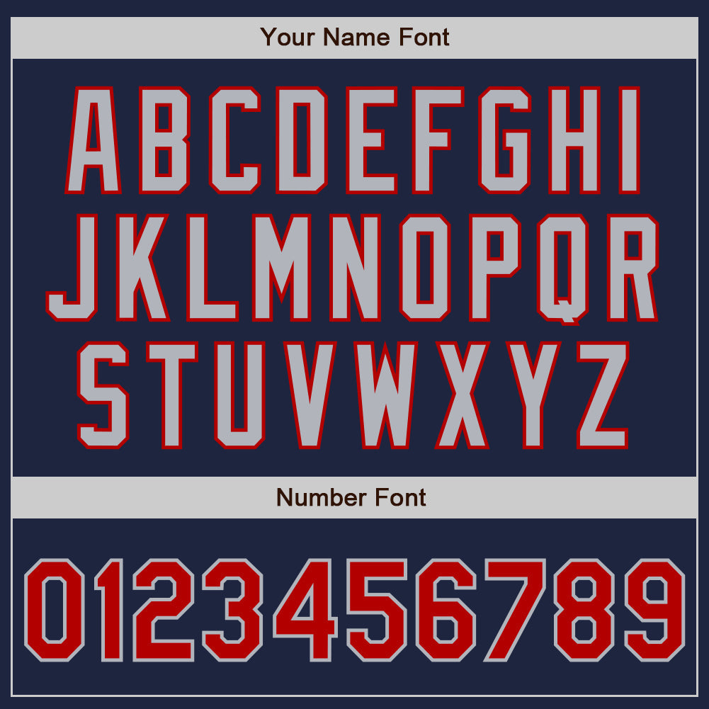 Custom Navy Red-Gray Authentic Two Tone Baseball Jersey - Sky-Custom