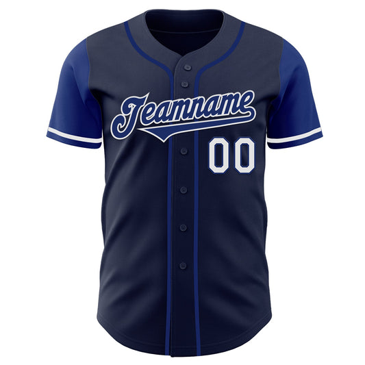 Custom Navy Royal-White Authentic Two Tone Baseball Jersey - Sky-Custom