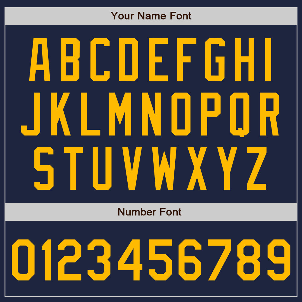 Custom Navy Gold Authentic Two Tone Baseball Jersey - Sky-Custom