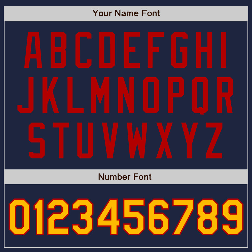 Custom Navy Gold-Red Authentic Two Tone Baseball Jersey - Sky-Custom