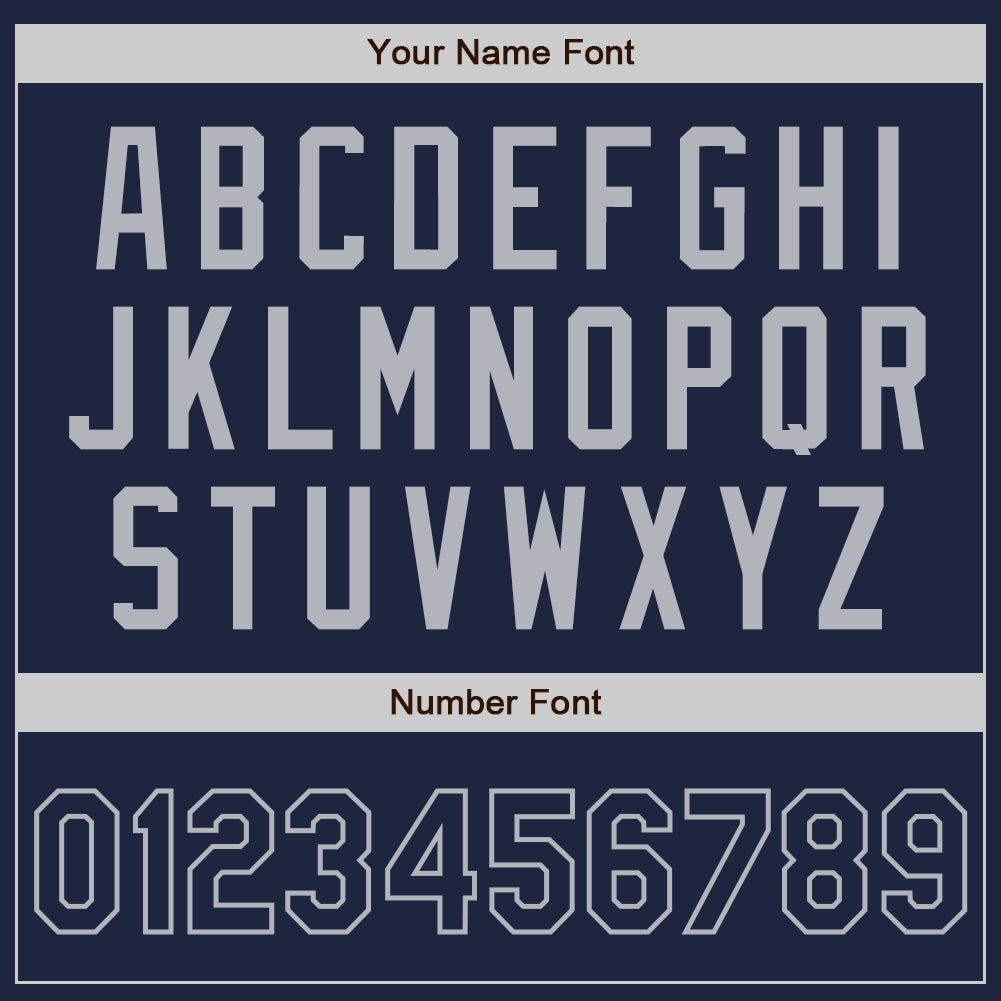 Custom Navy Gray Authentic Two Tone Baseball Jersey - Sky-Custom