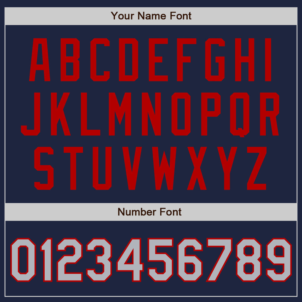 Custom Navy Gray-Red Authentic Two Tone Baseball Jersey - Sky-Custom