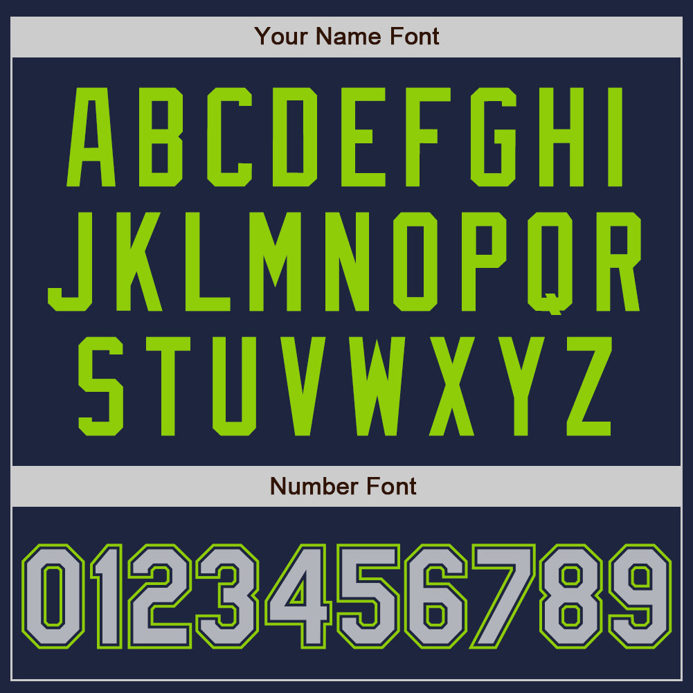 Custom Navy Gray-Neon Green Authentic Two Tone Baseball Jersey - Sky-Custom