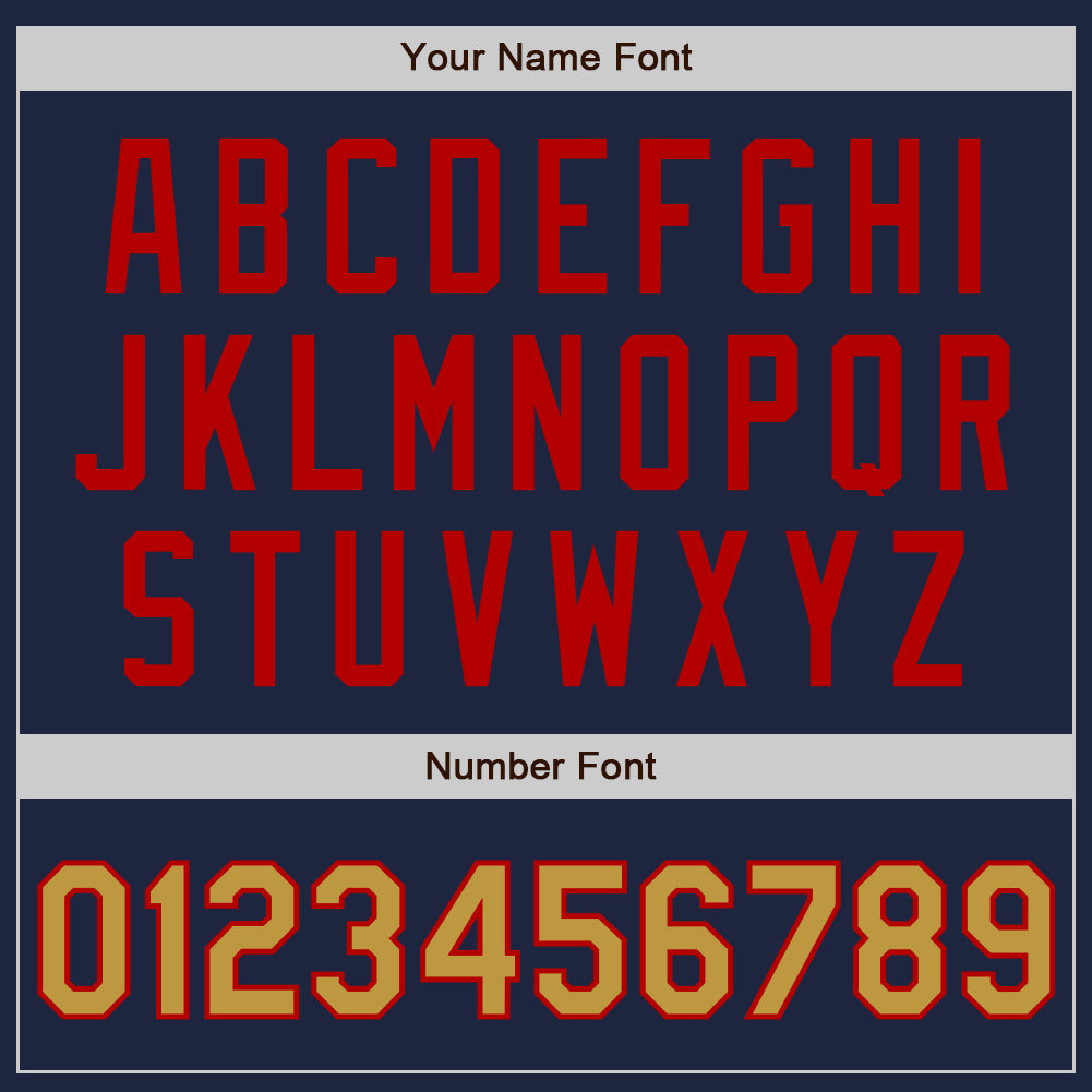 Custom Navy Old Gold-Red Authentic Two Tone Baseball Jersey - Sky-Custom