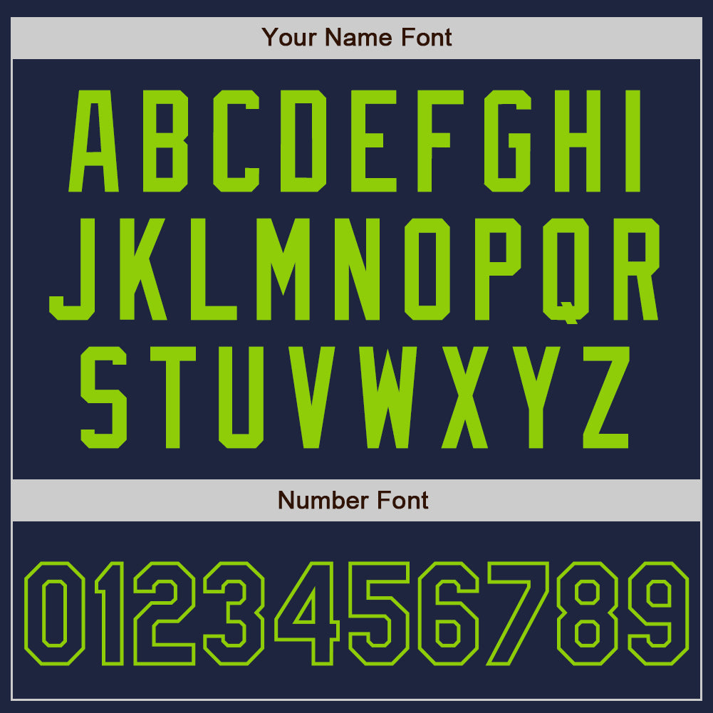 Custom Navy Neon Green Authentic Two Tone Baseball Jersey - Sky-Custom