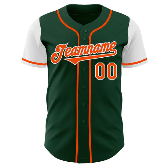 Custom Green Orange-White Authentic Two Tone Baseball Jersey - Sky-Custom