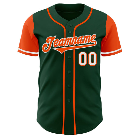 Custom Green Orange-White Authentic Two Tone Baseball Jersey - Sky-Custom