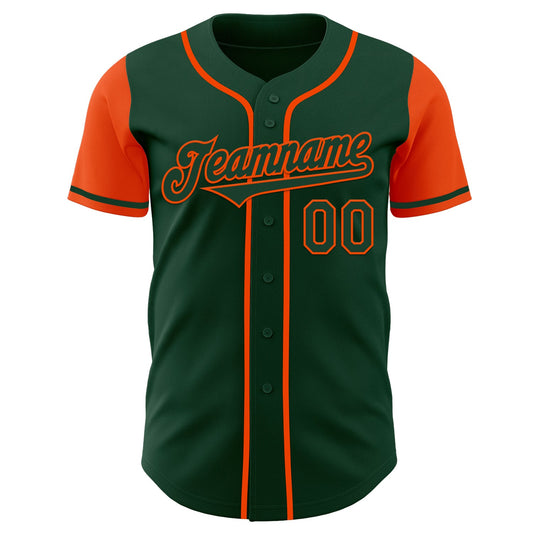 Custom Green Orange Authentic Two Tone Baseball Jersey - Sky-Custom