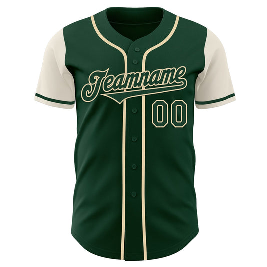 Custom Green Cream Authentic Two Tone Baseball Jersey - Sky-Custom