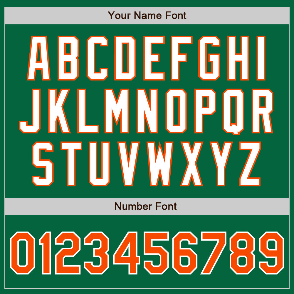 Custom Kelly Green Orange-White Authentic Two Tone Baseball Jersey - Sky-Custom