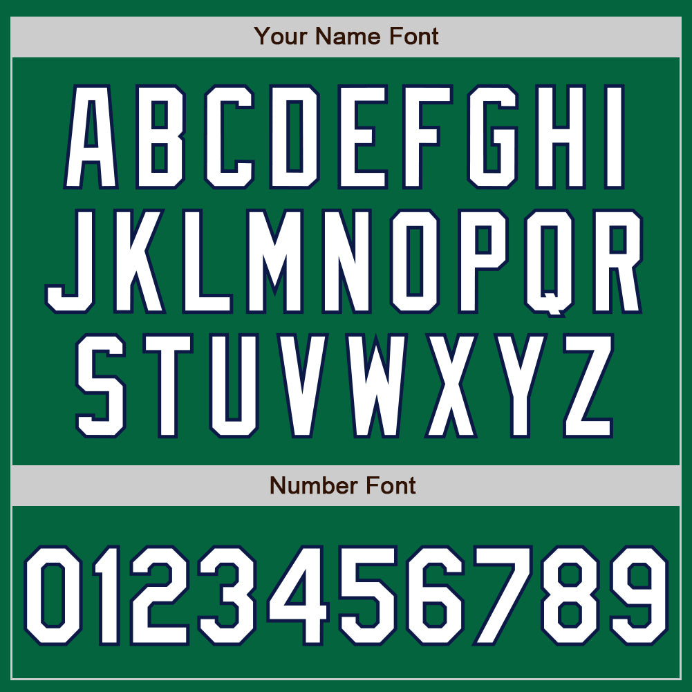 Custom Kelly Green White-Navy Authentic Two Tone Baseball Jersey - Sky-Custom