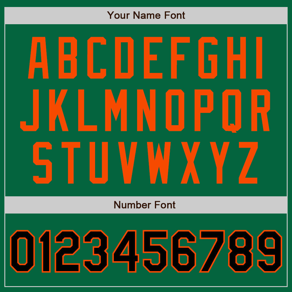 Custom Kelly Green Black-Orange Authentic Two Tone Baseball Jersey - Sky-Custom