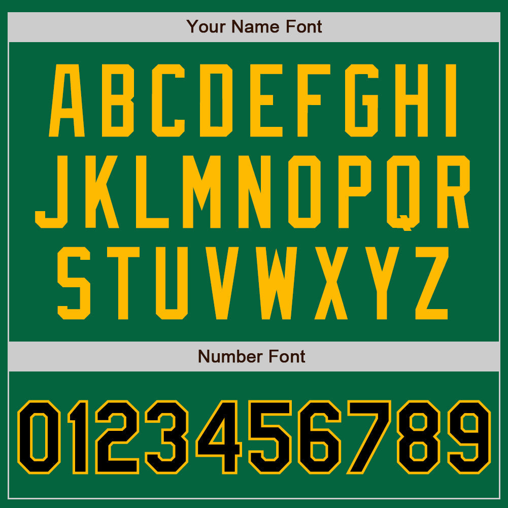 Custom Kelly Green Black-Gold Authentic Two Tone Baseball Jersey - Sky-Custom