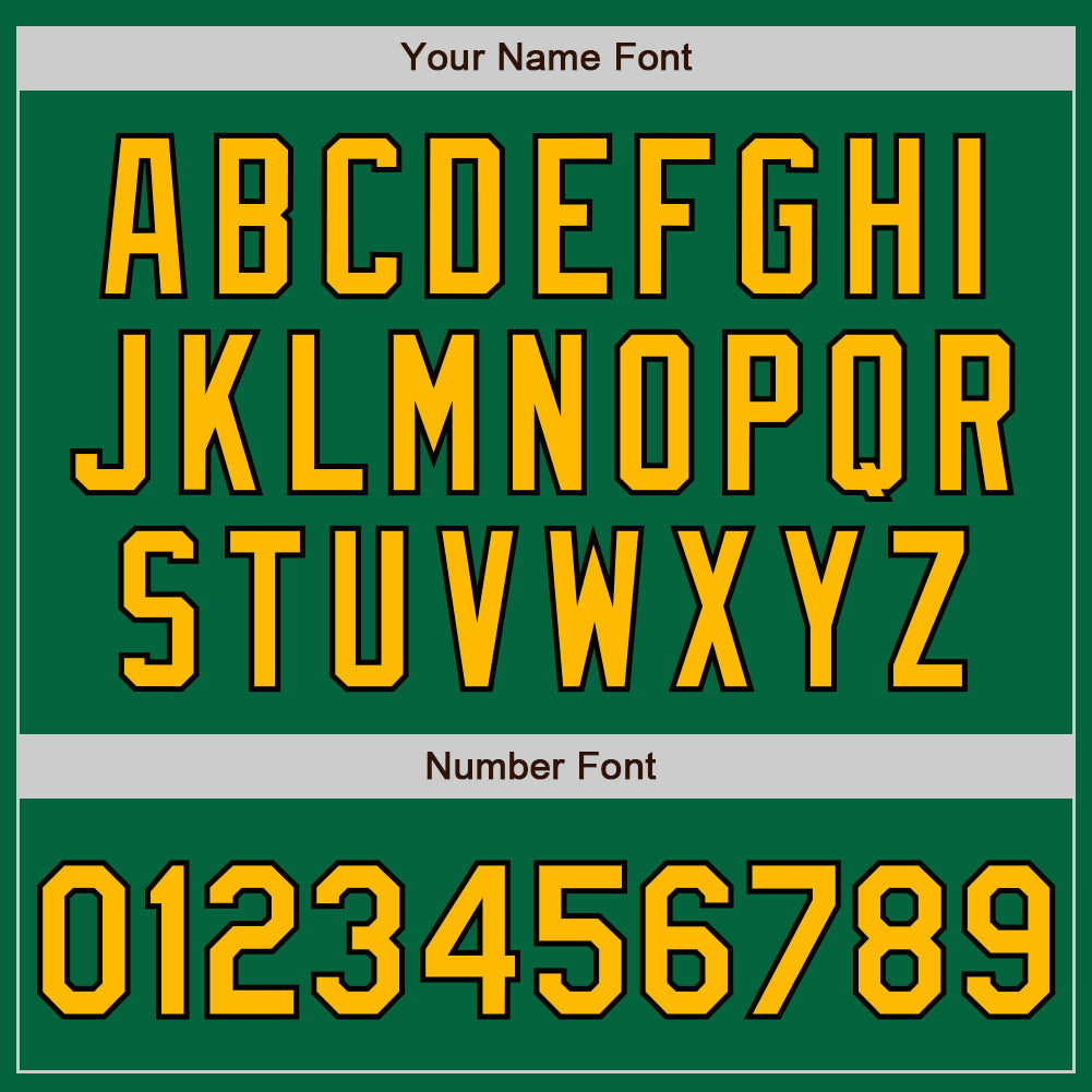 Custom Kelly Green Gold-Black Authentic Two Tone Baseball Jersey - Sky-Custom