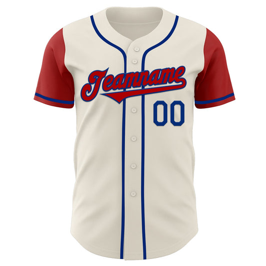 Custom Cream Red-Royal Authentic Two Tone Baseball Jersey - Sky-Custom