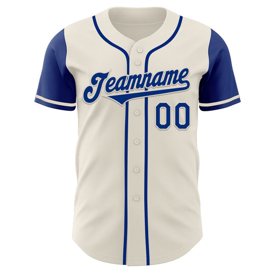 Custom Cream Royal Authentic Two Tone Baseball Jersey - Sky-Custom