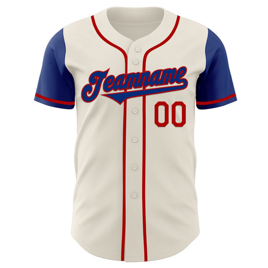Custom Cream Royal-Red Authentic Two Tone Baseball Jersey - Sky-Custom