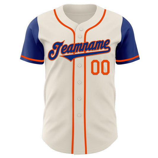 Custom Cream Royal-Orange Authentic Two Tone Baseball Jersey - Sky-Custom