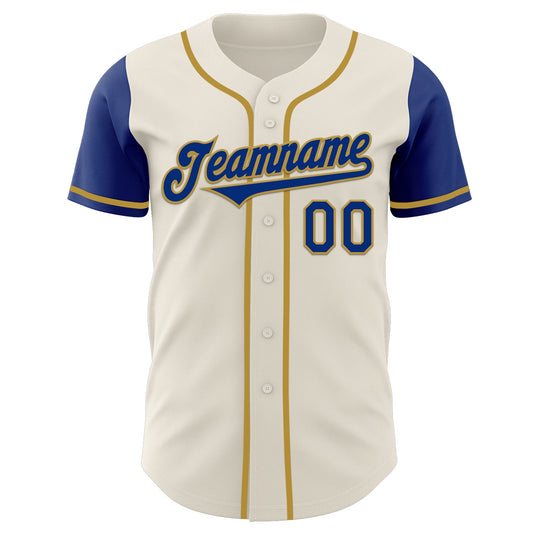 Custom Cream Royal-Old Gold Authentic Two Tone Baseball Jersey - Sky-Custom