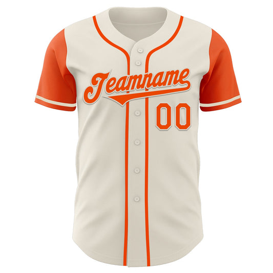 Custom Cream Orange Authentic Two Tone Baseball Jersey - Sky-Custom