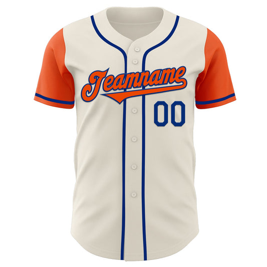 Custom Cream Orange-Royal Authentic Two Tone Baseball Jersey - Sky-Custom