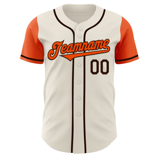 Custom Cream Orange-Brown Authentic Two Tone Baseball Jersey - Sky-Custom