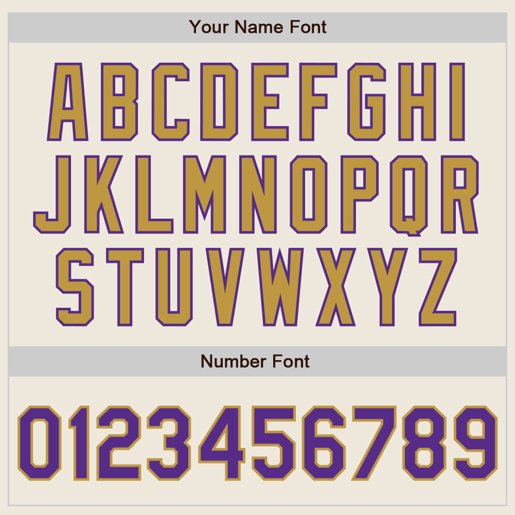 Custom Cream Purple-Old Gold Authentic Two Tone Baseball Jersey - Sky-Custom