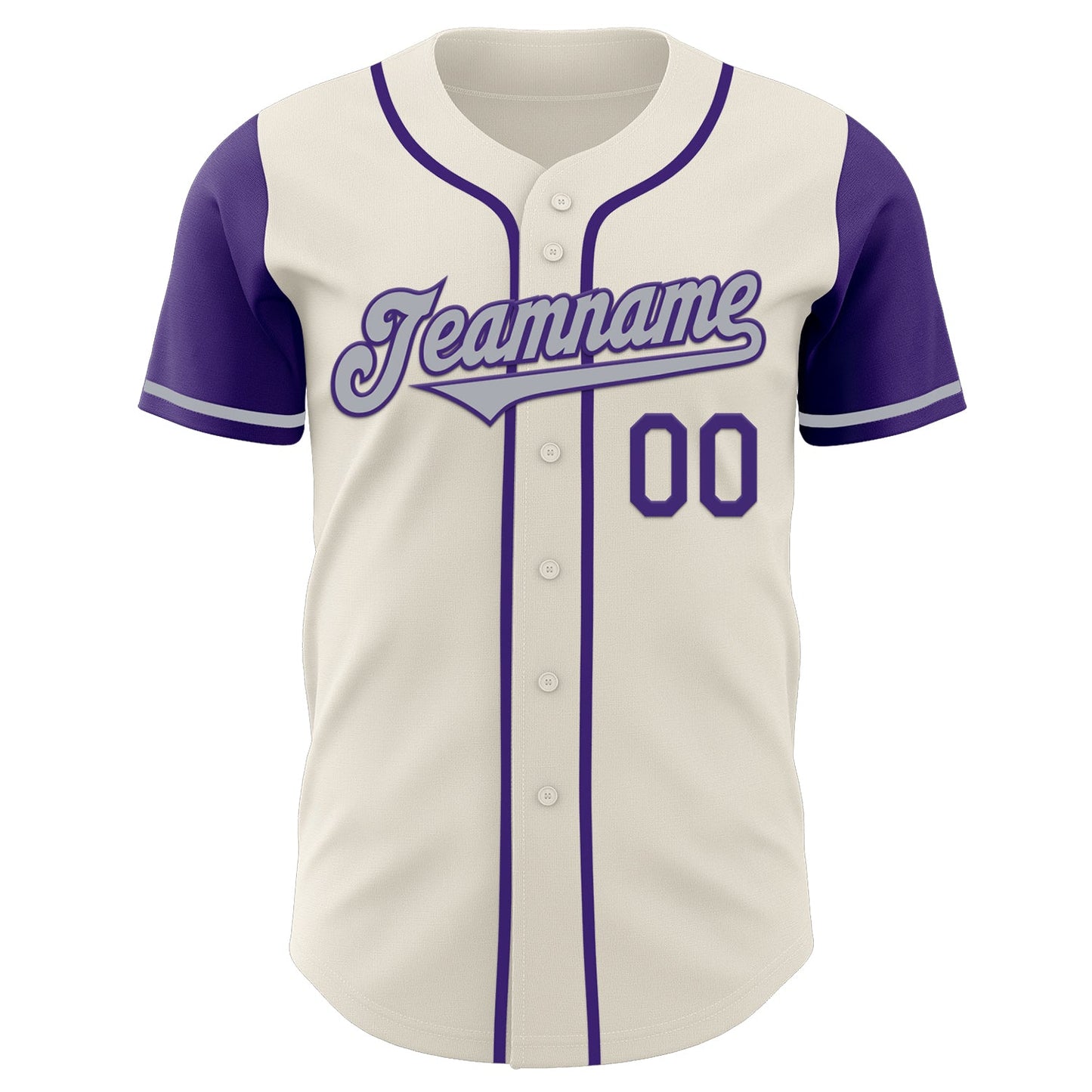 Custom Cream Gray-Purple Authentic Two Tone Baseball Jersey - Sky-Custom