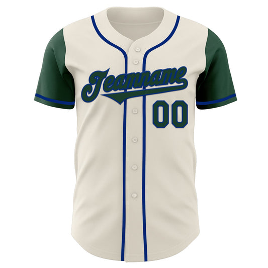Custom Cream Green-Royal Authentic Two Tone Baseball Jersey - Sky-Custom