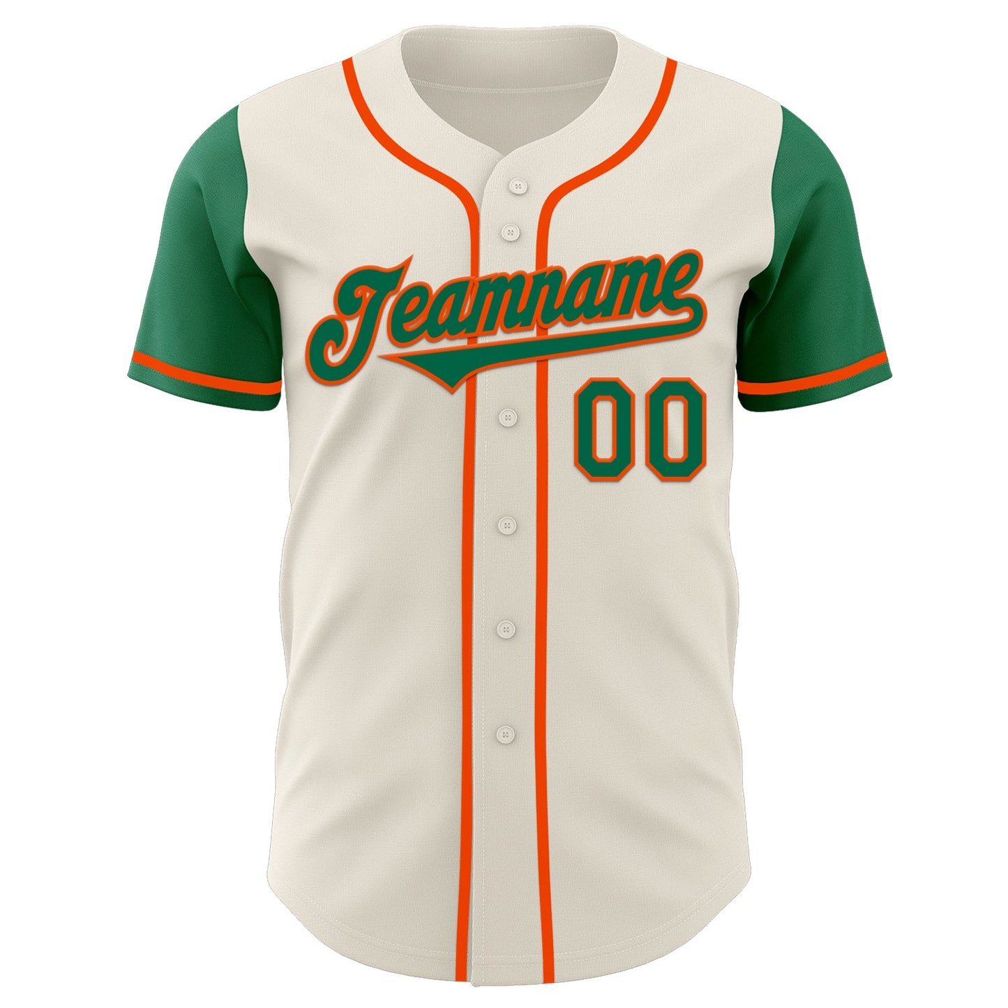 Custom Cream Kelly Green-Orange Authentic Two Tone Baseball Jersey - Sky-Custom