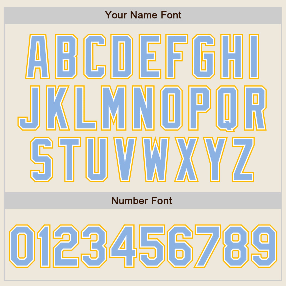 Custom Cream Light Blue White-Gold Authentic Two Tone Baseball Jersey - Sky-Custom