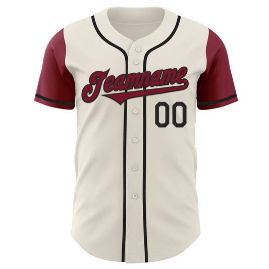 Custom Cream Crimson-Black Authentic Two Tone Baseball Jersey - Sky-Custom