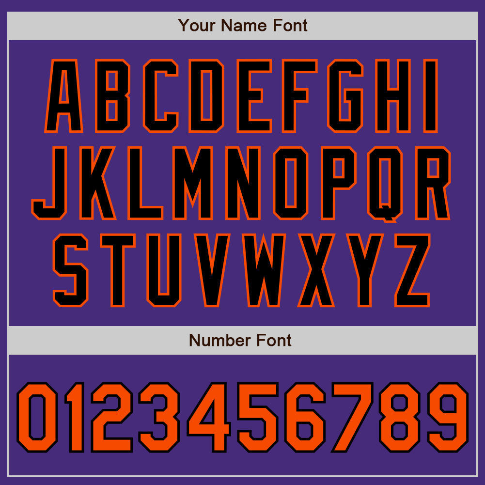 Custom Purple Orange-Black Authentic Two Tone Baseball Jersey - Sky-Custom