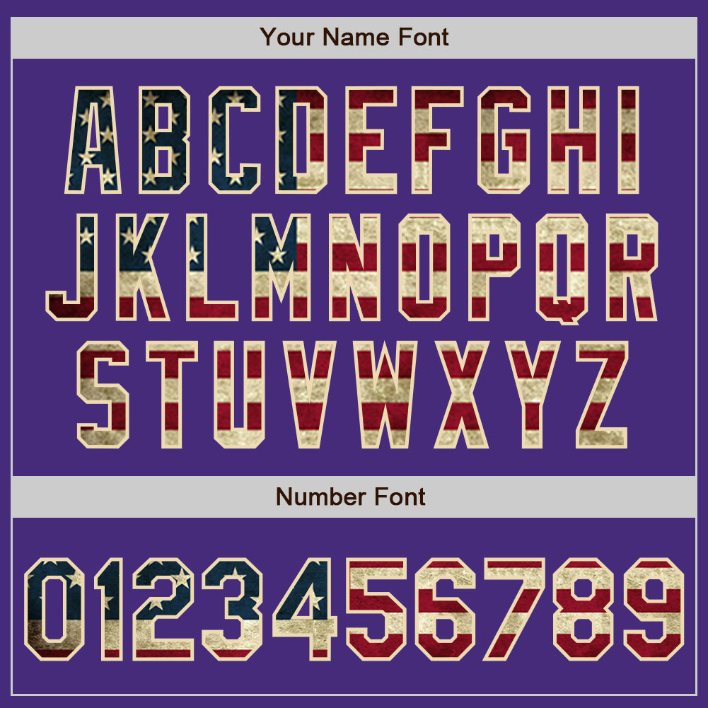 Custom Purple Vintage USA Flag Black-Cream Authentic Two Tone Baseball Jersey - Sky-Custom