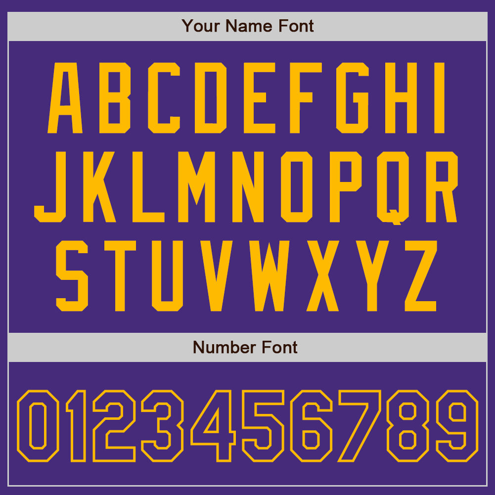 Custom Purple Gold Authentic Two Tone Baseball Jersey - Sky-Custom