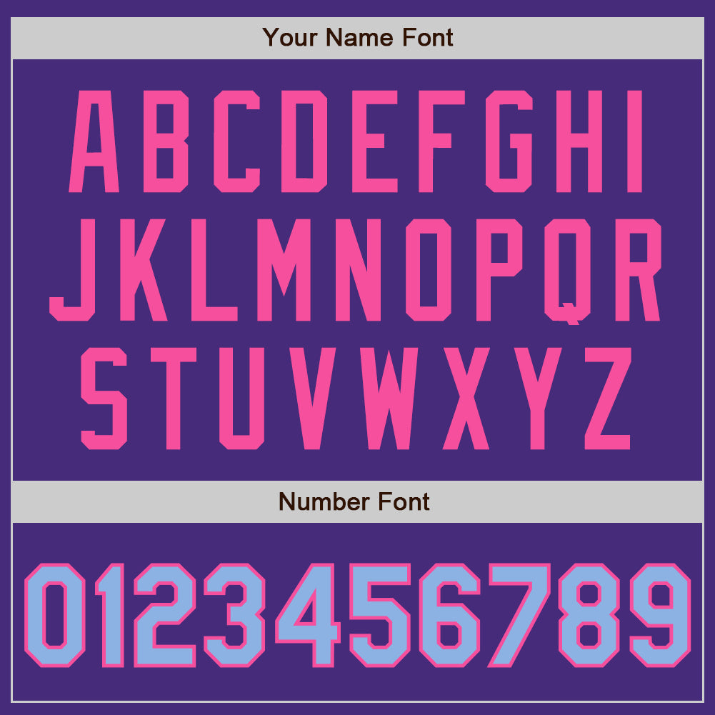 Custom Purple Light Blue-Pink Authentic Two Tone Baseball Jersey - Sky-Custom