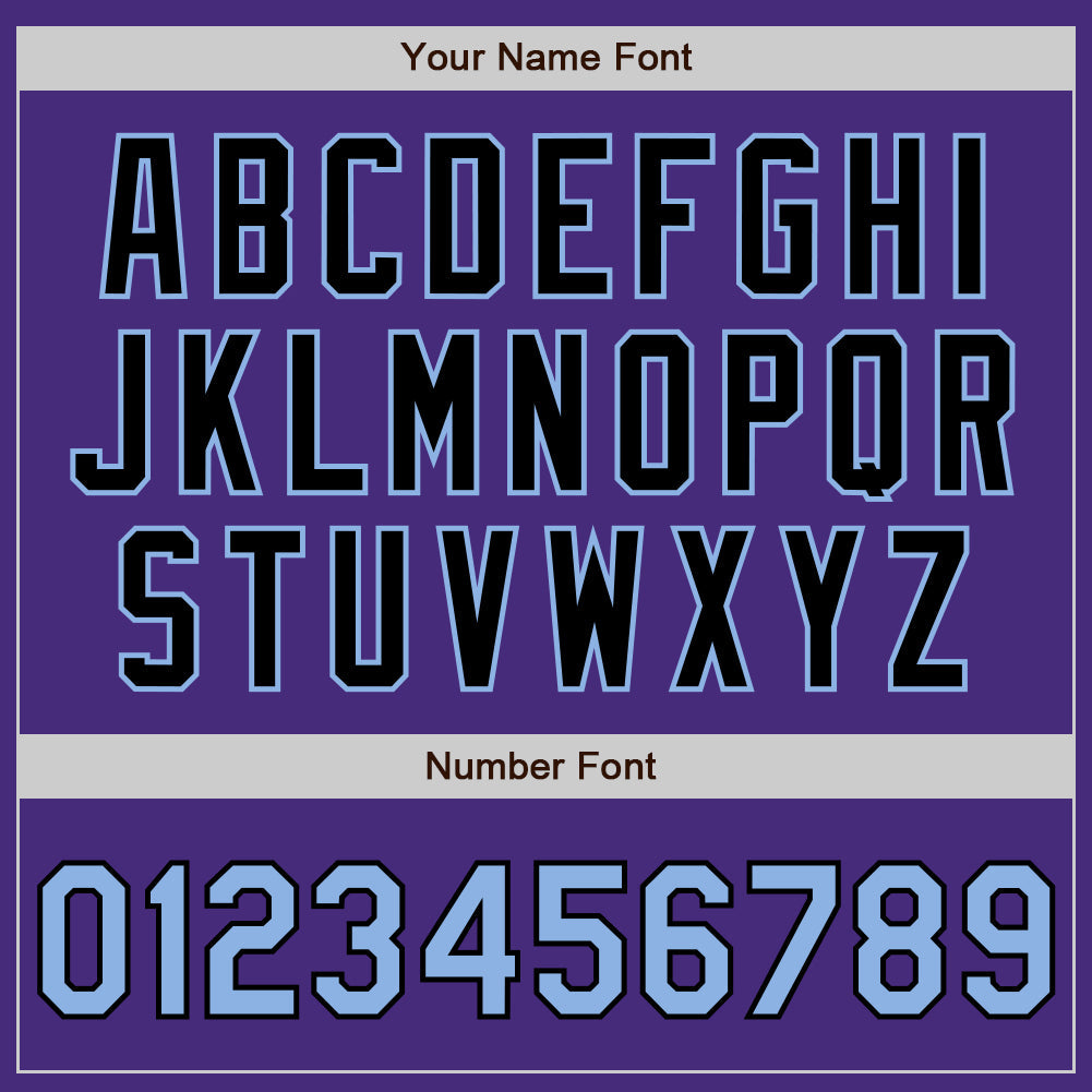 Custom Purple Light Blue-Black Authentic Two Tone Baseball Jersey - Sky-Custom