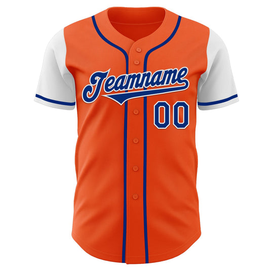 Custom Orange Royal-White Authentic Two Tone Baseball Jersey - Sky-Custom
