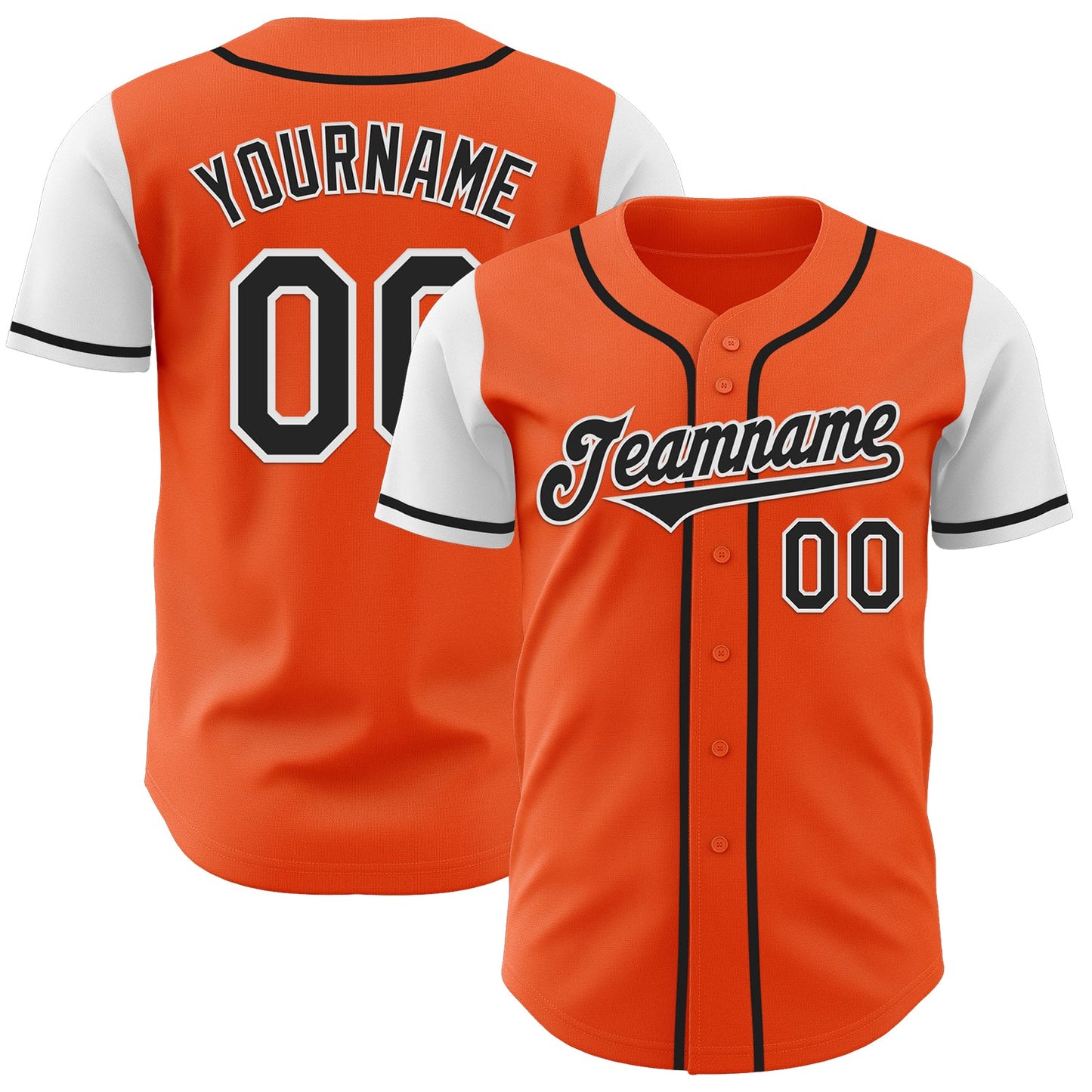 Custom Orange Black-White Authentic Two Tone Baseball Jersey - Sky-Custom