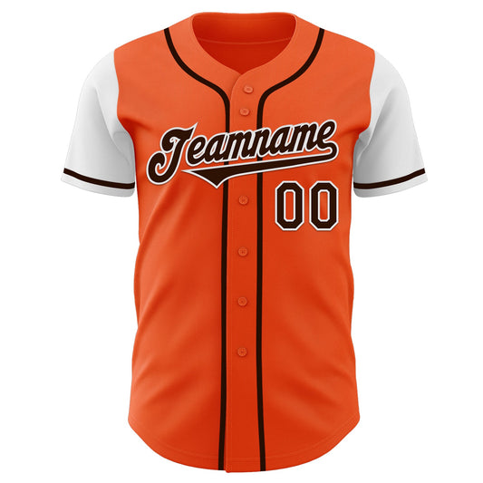 Custom Orange Brown-White Authentic Two Tone Baseball Jersey - Sky-Custom
