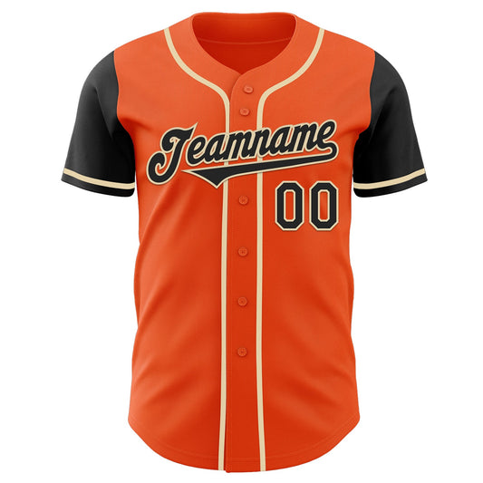 Custom Orange Black-Cream Authentic Two Tone Baseball Jersey - Sky-Custom